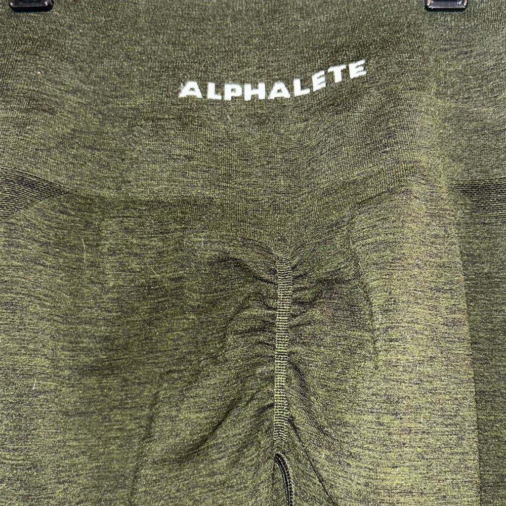 Alphalete Amplify High Rise Olive Green Leggings - Picture 5 of 5